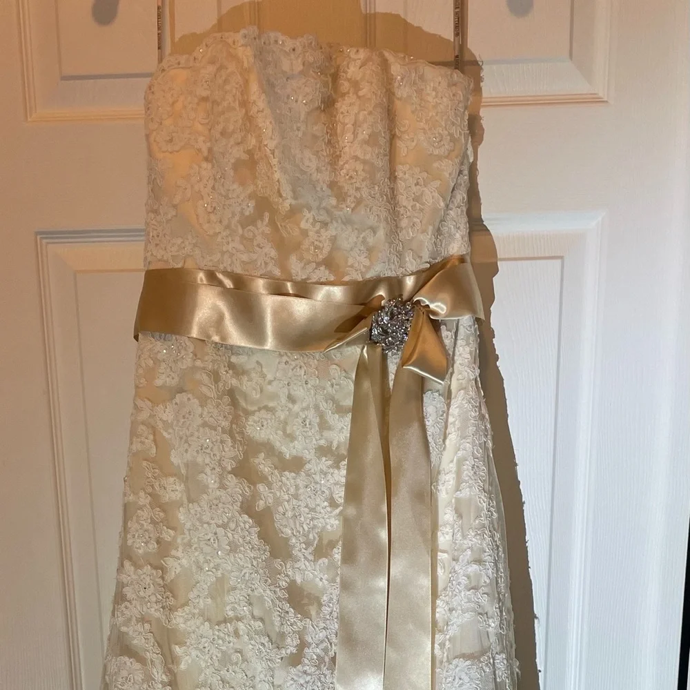 Maggie Sottero- “Karena Royale.” Strapless wedding gown, size 12, New with tags. - Picture 1 of 12